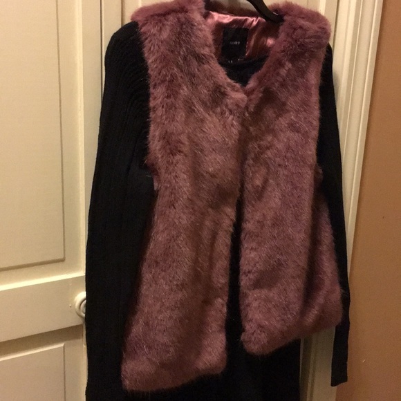Mauve Forever 21 Faux Fur Vest Plush Soft Medium M - Picture 3 of 10